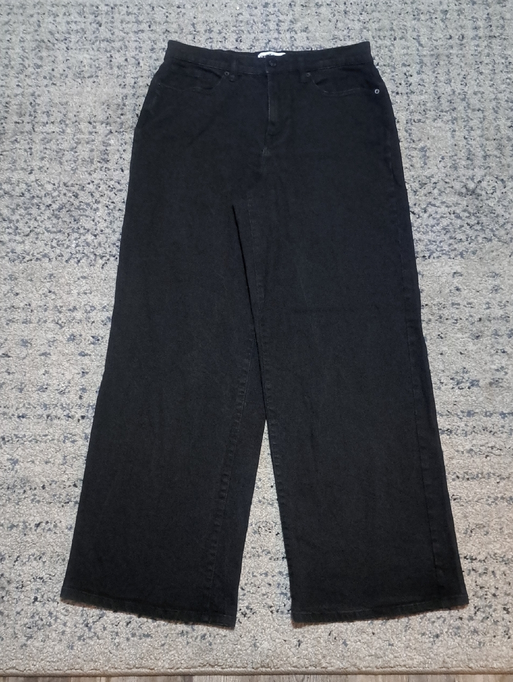DKNY Black Wide-Leg Denim Jeans